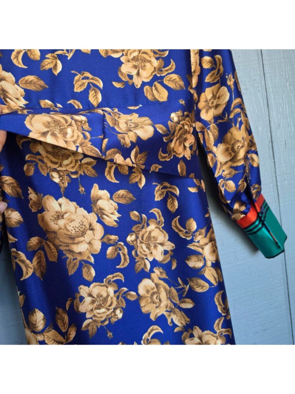 Zara Floral Maxi Shirt Long Sleeve Belted Button Front Boho Scarf Dress. Size XS - Picture 7 of 12